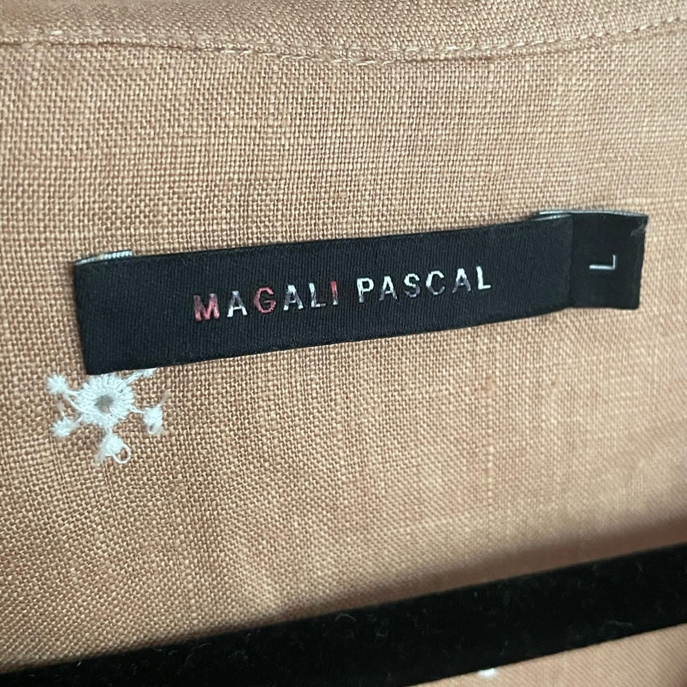 MAGALI PASCAL Embroidered short sleeve Button-Up Shirt, sz L - Picture 8 of 8